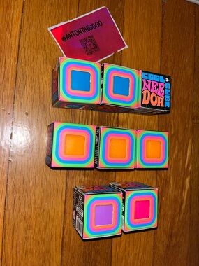 New! NEE DOH Cool Cube Mini Cube Squishy Stress Balls 1 Each Pick Color